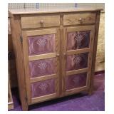 Oak pie safe with >