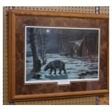 Bear framed print >