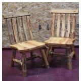 modern pine log chairs