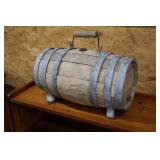 small portable antique wooden barrel >
