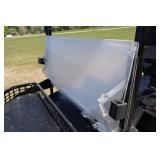 showing protective plastic on windsheild >