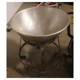 large commercial bowl on casters