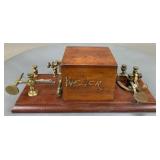 J.H. Bunnell Sounding Box Relay and Key Combo