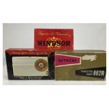 Three Vintage Transistor Radios with Boxes