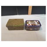 Vtg Cloisonne Enameled Playing Cards Trinket Box