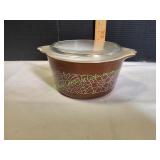 Pyrex Woodland Brown Casserole Dish, 473-B w/ Lid