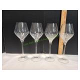 (4) Etched Water Goblets