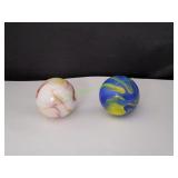 (1)White-Red-Yellow/(1)Blue-Green Swirl Jumbo