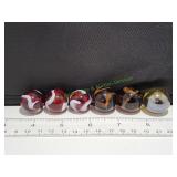 Red/White & Brown/Orange Swirl Shooter Marbles
