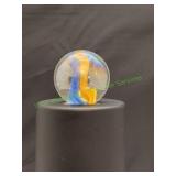 Clear Blue & Orange Ribbon Super Jumbo Marble