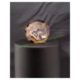 Clear Brown Ribbon Jumbo Marble
