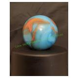 Light Blue & Orange Swirl Super Jumbo Marble
