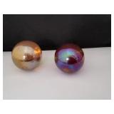 (1) Red Glass/(1) Orange Glass Jumbo Marbles