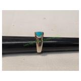 Vtg Turquoise Sterling Silver Ring, Sz 6