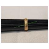 14K Engraved Gold Band, Sz 9.5