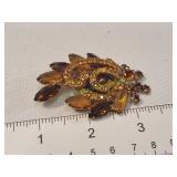 Vtg Amber Juiliana Brooch