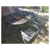 Wrought Iron Patio Table w/ 6 Chairs