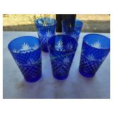 (5) Imperial Cobalt Blue Highball Triumph Glasses