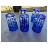 (5) Imperial Cobalt Blue Highball Triumph Glasses