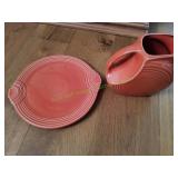 (1)Fiesta Persimmon Large Disk Pitcher w/Platter