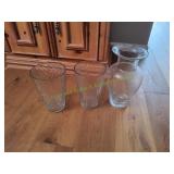 (3) Glass Flower Vases