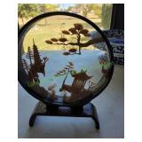 Vtg Hand Carved Cork Wood Diorama Sculpture