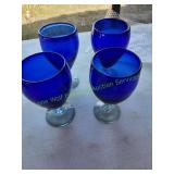 (4) Cobalt Blue Water Goblets