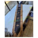 Black & Brown Leather/Cowhide Table Runner