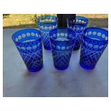 (5) Imperial Cobalt Blue Highball Triumph Glasses