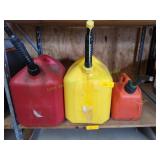 (1)1Gal & (1)5Gal Gas Cans w/ (1)5Gal Diesel  Can