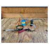 Vtg Oil Pump Cans w/ Oil Filter Wrenches