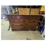 Vtg 11-Drawer Double Dresser