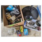 Box of Inner Tubes, Blower Fans, Funnels & More