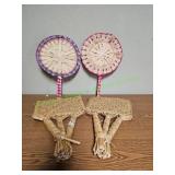 Mexican Handwoven Straw Fans