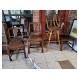 (3) Vtg Chairs & (1) Swivel Bar Stool