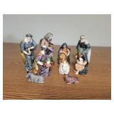 9pc Medium Size Ceramic Nativity Figurines