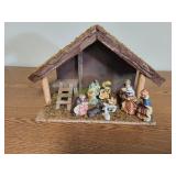10pc Ceramic Nativity Figurines w/ Manger