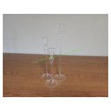 (3) Glass Candlestick Holders