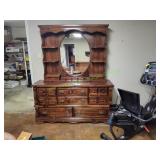 Vtg 8-Drawer Dresser w/ Vanity Mirror