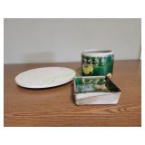 Lazy Susan w/Handpainted Pottery Container & More