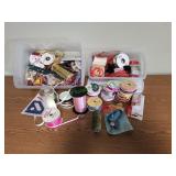 (2) Small Totes Full of Crafting Ribbon & More