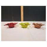 (3) Vtg Maple Leaf Candle Holders