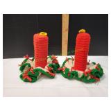 (2) Holiday Crochet Christmas Candles
