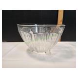 Vtg Glass Footed Serving Bowl