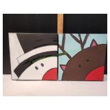 (2) 12x12 Holiday Canvas Wall Art