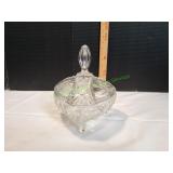 Vtg Bohemia Cut Crystal 3-Footed Candy Dish