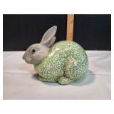 Green Speckled Ceramic Bunny Figurine