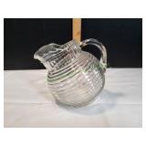 Vtg Clear Glass Tilted Ball Pitcher