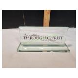 Glass Biblical Verse Table Dï¿½cor