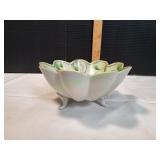 Hand Painted Japan Floral Scalloped 3-Footed Bowl